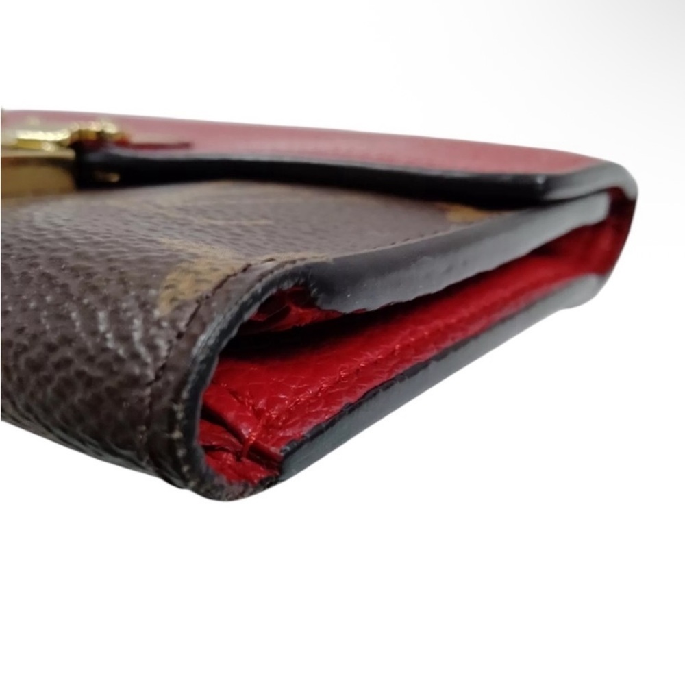 Louis Vuitton Red and Brown Monogram Wallet - Picture 9 of 9
